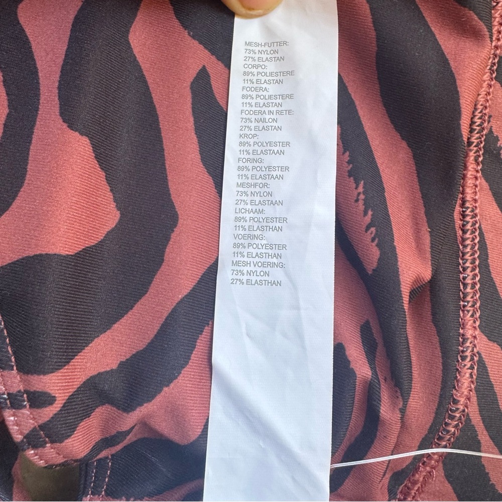 Fabletics Oasis Twist Medium Impact Sports Bra Pink and Black Zebra Size M - Picture 8 of 15